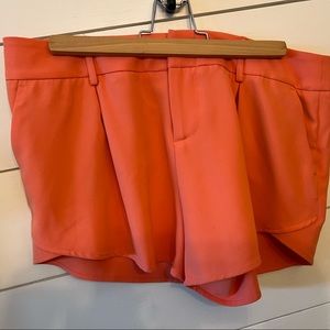 Alice and Olivia mid-rise coral shorts 10